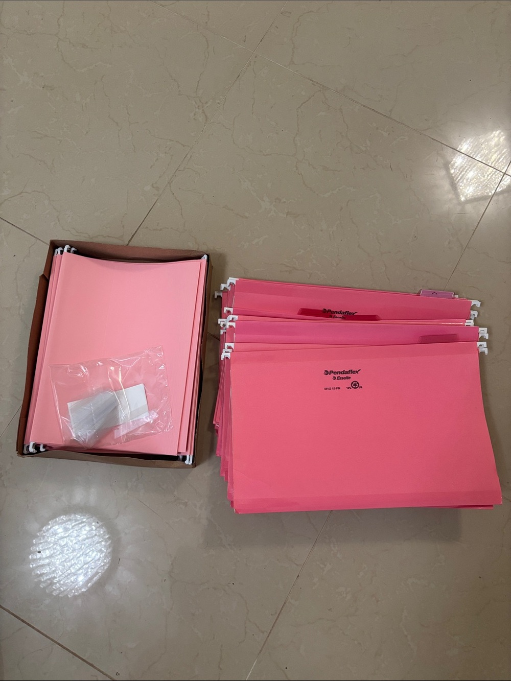 Pink Hanging File Folders